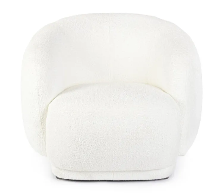 Poltrone E Chaise Longue>Bizzotto POLTRONA EFFETTO BOUCLE' BIANCO - TECLA