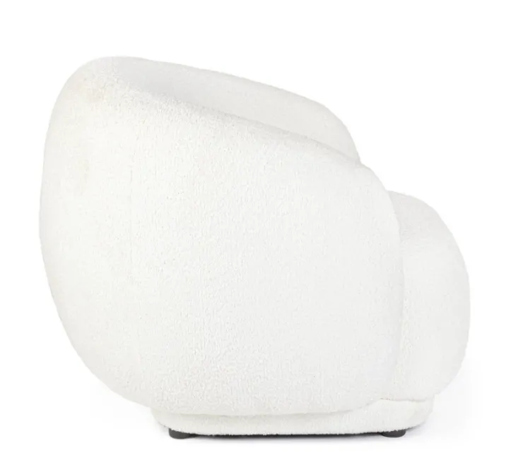 Poltrone E Chaise Longue>Bizzotto POLTRONA EFFETTO BOUCLE' BIANCO - TECLA