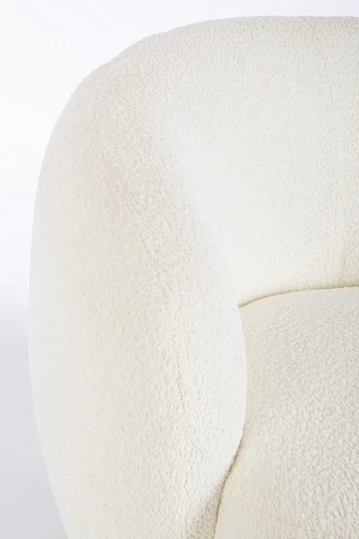 Poltrone E Chaise Longue>Bizzotto POLTRONA EFFETTO BOUCLE' BIANCO - TECLA