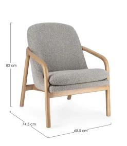 Poltrone E Chaise Longue>Bizzotto POLTRONA EFFETTO BOUCLE' STONE - ELAIDE