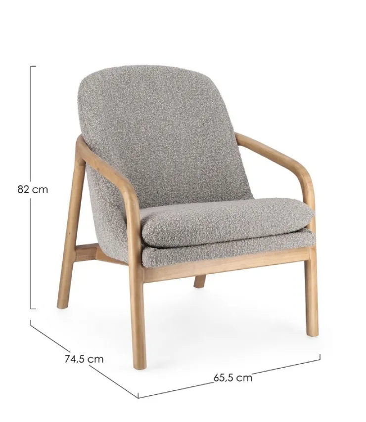 Poltrone E Chaise Longue>Bizzotto POLTRONA EFFETTO BOUCLE' STONE - ELAIDE