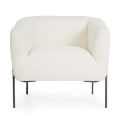 Poltrone E Chaise Longue>Bizzotto POLTRONA EFFETTO BOUCLE' BIANCO - CLAUDINE