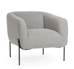 Poltrone E Chaise Longue>Bizzotto POLTRONA EFFETTO BOUCLE' GRIGIO - CLAUDINE