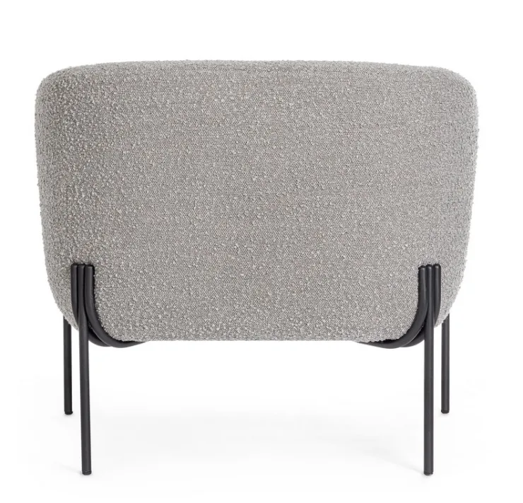 Poltrone E Chaise Longue>Bizzotto POLTRONA EFFETTO BOUCLE' GRIGIO - CLAUDINE