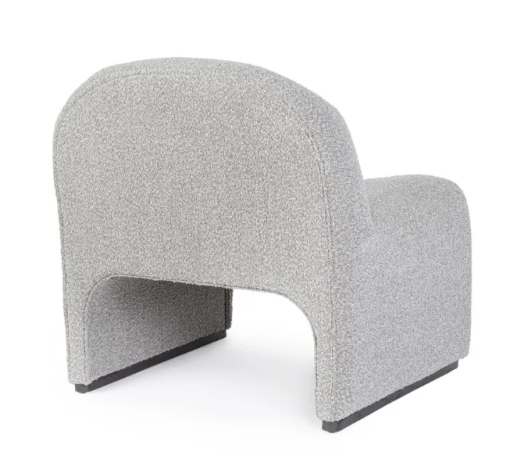 Poltrone E Chaise Longue>Bizzotto POLTRONA EFFETTO BOUCLE' GRIGIO - BASSILLA