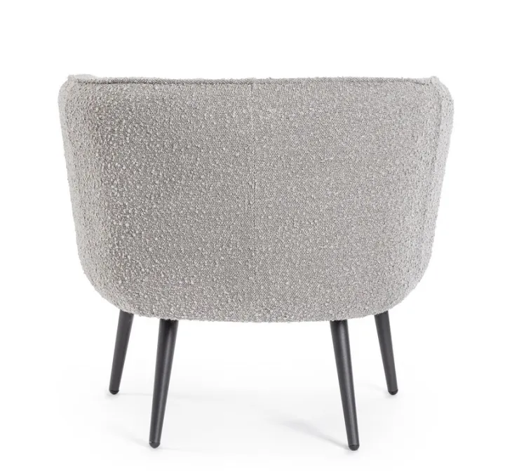 Poltrone E Chaise Longue>Bizzotto POLTRONA EFFETTO BOUCLE' GRIGIO - AVRIL