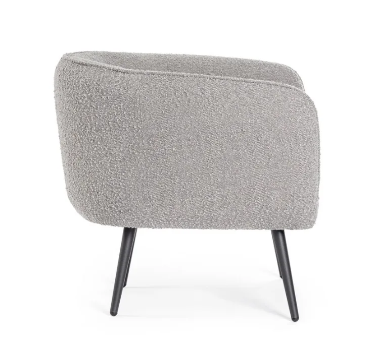 Poltrone E Chaise Longue>Bizzotto POLTRONA EFFETTO BOUCLE' GRIGIO - AVRIL