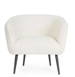 Poltrone E Chaise Longue>Bizzotto POLTRONA EFFETTO BOUCLE' BIANCO - AVRIL