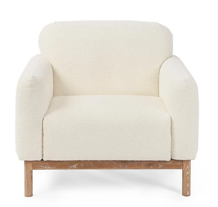 Poltrone E Chaise Longue>Bizzotto POLTRONA EFFETTO BOUCLE' NATURALE - DETROIT