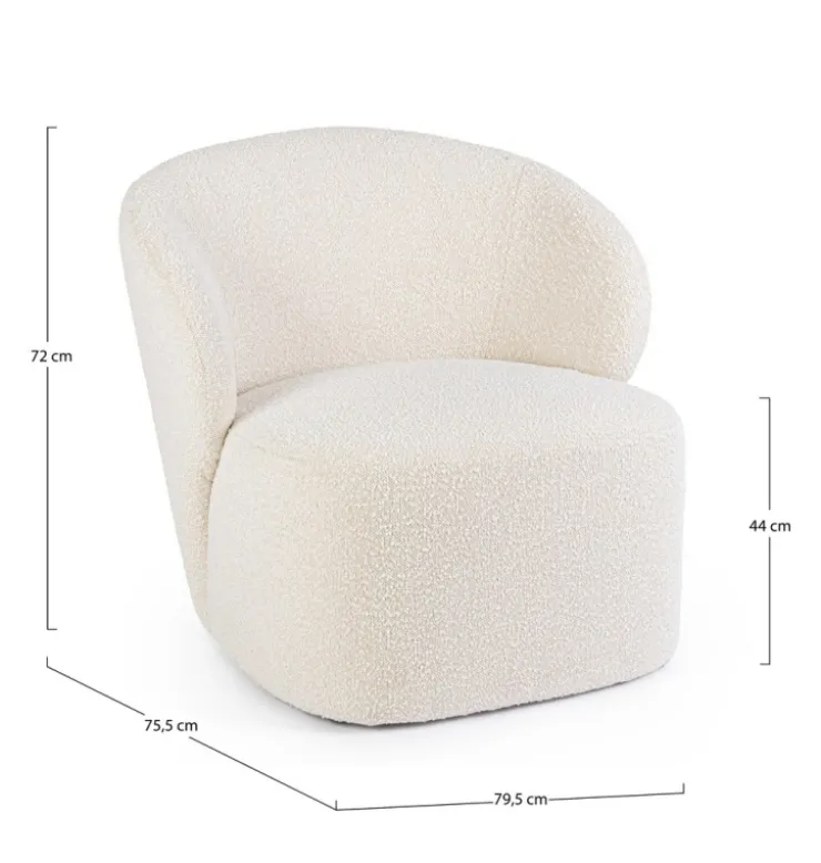 Poltrone E Chaise Longue>Bizzotto POLTRONA EFFETTO BUCLE' NATURALE - BABILA