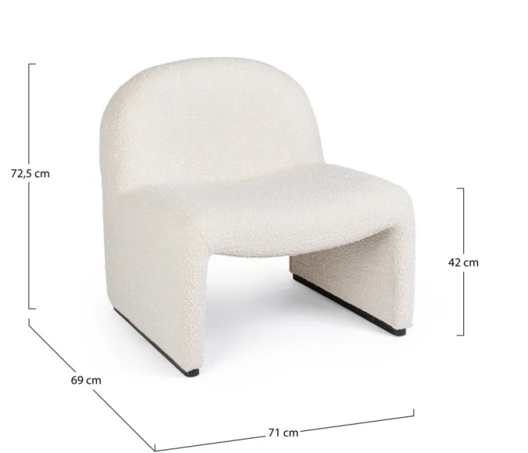 Poltrone E Chaise Longue>Bizzotto POLTRONA EFFETTO BUCLE' NATURALE - BASSILLA