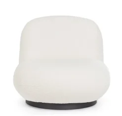 Poltrone E Chaise Longue>Bizzotto POLTRONA GIREVOLE EFFETTO BOUCLE' BIANCO - MARGOT
