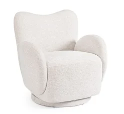 Poltrone E Chaise Longue>Bizzotto POLTRONA GIREVOLE HARPER BIANCO
