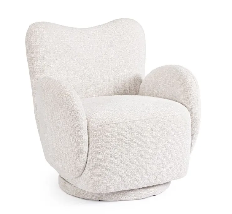 Poltrone E Chaise Longue>Bizzotto POLTRONA GIREVOLE HARPER BIANCO
