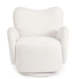 Poltrone E Chaise Longue>Bizzotto POLTRONA GIREVOLE HARPER BIANCO