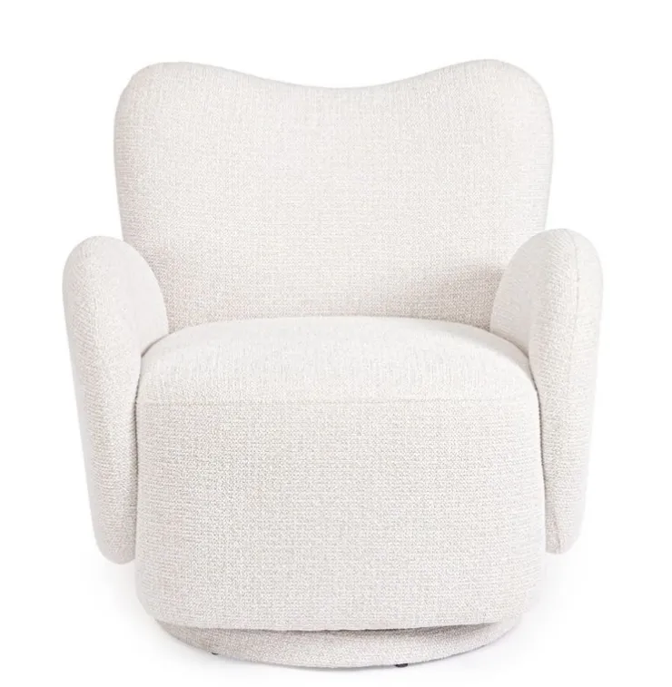 Poltrone E Chaise Longue>Bizzotto POLTRONA GIREVOLE HARPER BIANCO