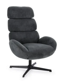 Poltrone E Chaise Longue>Bizzotto POLTRONA GIREVOLE VIOLANTE NERO