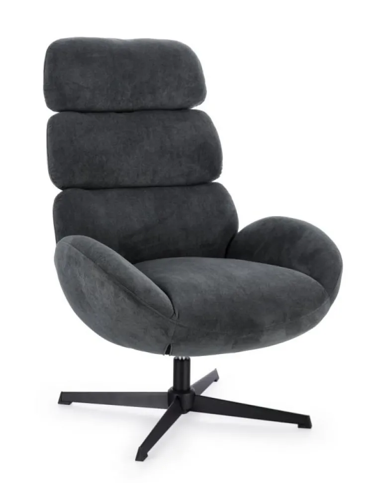 Poltrone E Chaise Longue>Bizzotto POLTRONA GIREVOLE VIOLANTE NERO