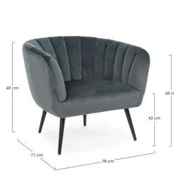Poltrone E Chaise Longue>Bizzotto POLTRONA GRIGIA - AVRIL