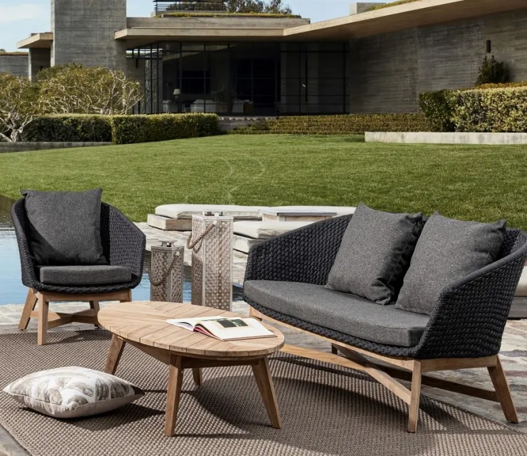 Poltrone>Bizzotto POLTRONA IN CORDA PER ESTERNO ANTRACITE - COACHELLA