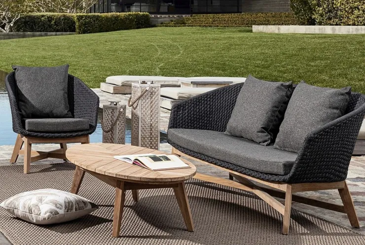 Poltrone>Bizzotto POLTRONA IN CORDA PER ESTERNO ANTRACITE - COACHELLA