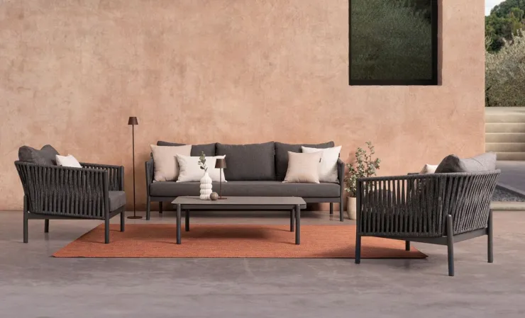 Poltrone>Bizzotto POLTRONA IN CORDA PER ESTERNO ANTRACITE WG21 - FLORENCIA