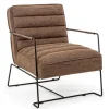 Poltrone E Chaise Longue>Bizzotto POLTRONA IN ECOPELLE MARRONE - BRIANNA