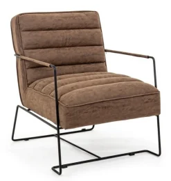 Poltrone E Chaise Longue>Bizzotto POLTRONA IN ECOPELLE MARRONE - BRIANNA