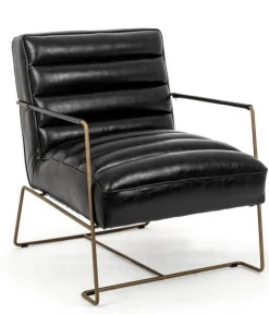 Poltrone E Chaise Longue>Bizzotto POLTRONA IN ECOPELLE NERA - BRIANNA