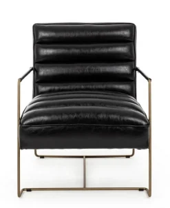 Poltrone E Chaise Longue>Bizzotto POLTRONA IN ECOPELLE NERA - BRIANNA