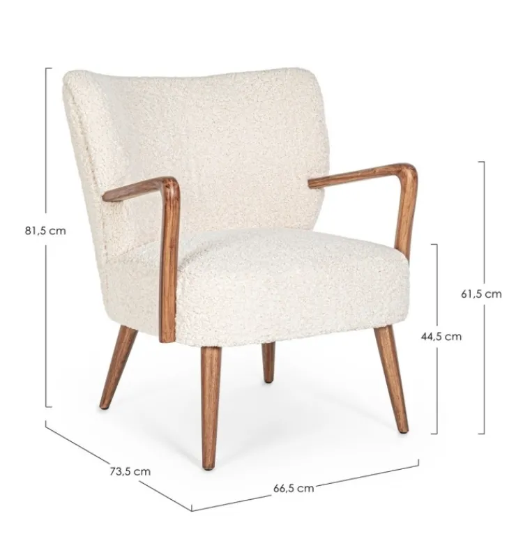Poltrone E Chaise Longue>Bizzotto POLTRONA IN LEGNO BIANCA - MORITZ