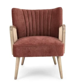 Poltrone E Chaise Longue>Bizzotto POLTRONA IN LEGNO MATTONE - VIRNA