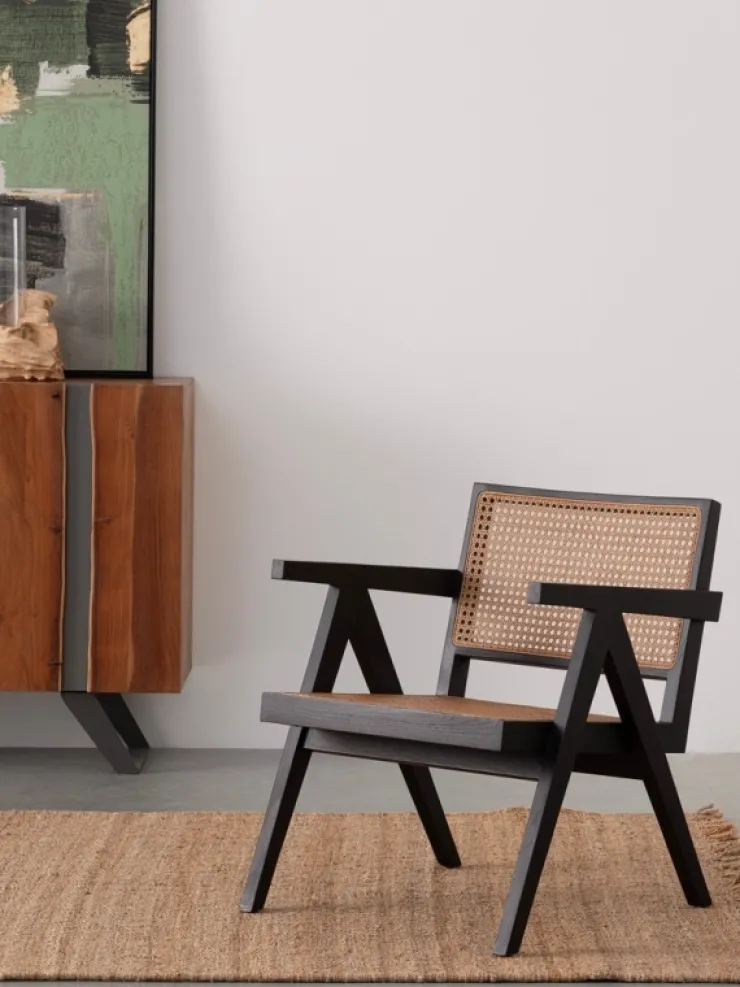 Poltrone E Chaise Longue>Bizzotto POLTRONA IN LEGNO NERO - GALIA