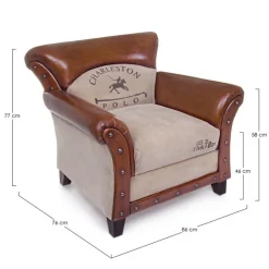 Poltrone E Chaise Longue>Bizzotto POLTRONA IN PELLE - CHARLESTON