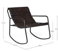 Poltrone E Chaise Longue>Bizzotto POLTRONA IN PELLE NERA - KARISMA