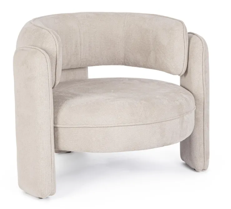 Poltrone E Chaise Longue>Bizzotto POLTRONA IN TESSUTO BEIGE - AISHA