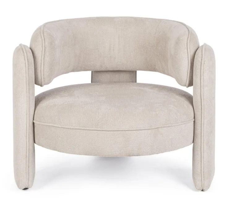 Poltrone E Chaise Longue>Bizzotto POLTRONA IN TESSUTO BEIGE - AISHA