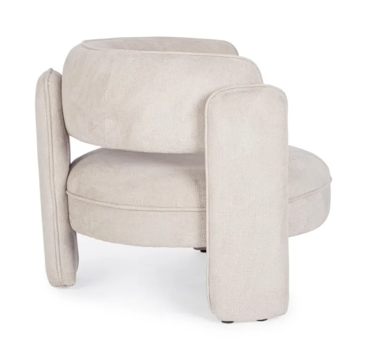 Poltrone E Chaise Longue>Bizzotto POLTRONA IN TESSUTO BEIGE - AISHA
