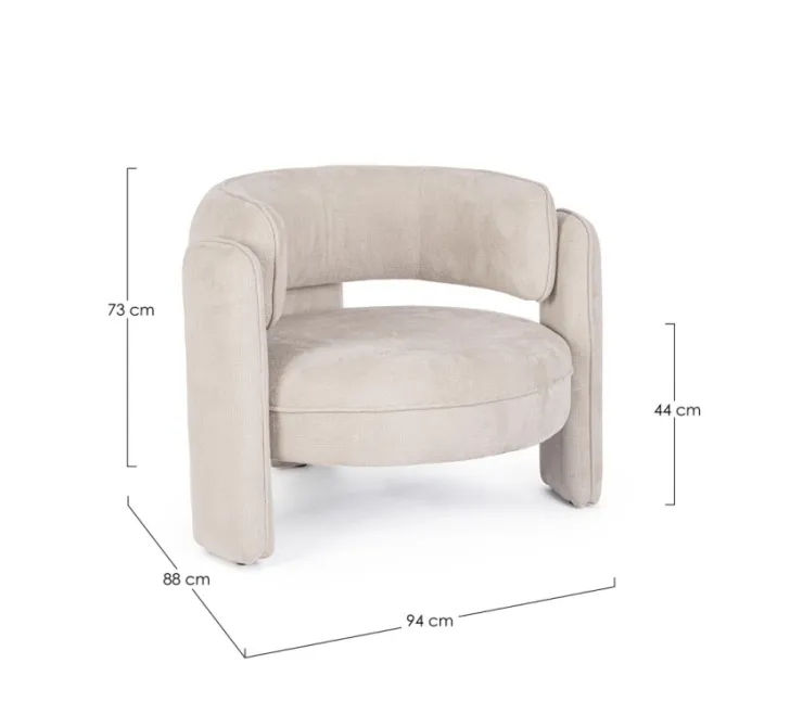 Poltrone E Chaise Longue>Bizzotto POLTRONA IN TESSUTO BEIGE - AISHA
