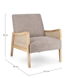 Poltrone E Chaise Longue>Bizzotto POLTRONA IN TESSUTO BIANCO GRIGIO - DEANNA