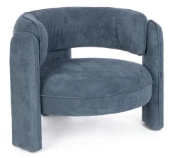 Poltrone E Chaise Longue>Bizzotto POLTRONA IN TESSUTO BLU - AISHA