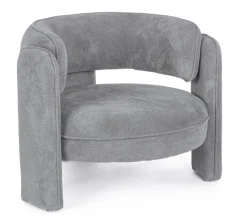 Poltrone E Chaise Longue>Bizzotto POLTRONA IN TESSUTO GRIGIO - AISHA