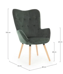 Poltrone E Chaise Longue>Bizzotto POLTRONA IN VELLUTO VERDE BOSCO - JULIET