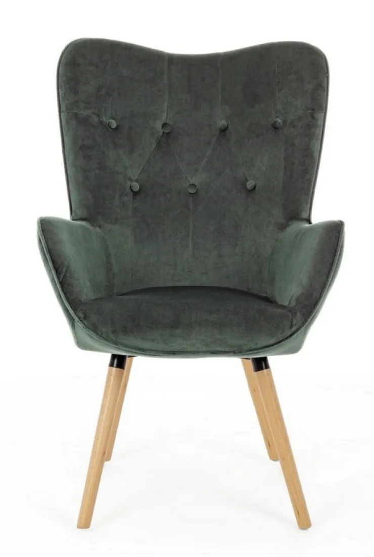 Poltrone E Chaise Longue>Bizzotto POLTRONA IN VELLUTO VERDE BOSCO - JULIET