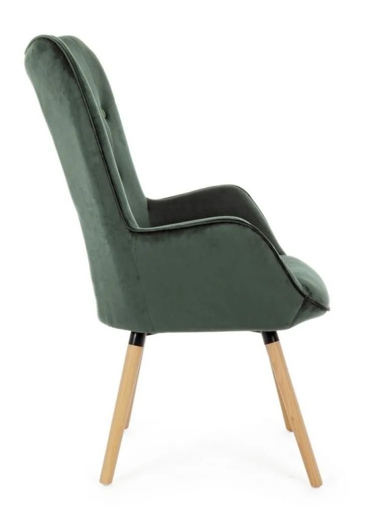 Poltrone E Chaise Longue>Bizzotto POLTRONA IN VELLUTO VERDE BOSCO - JULIET