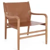 Poltrone E Chaise Longue>Bizzotto POLTRONA LOUNGE IN PELLE COGNAC - CAROLINE