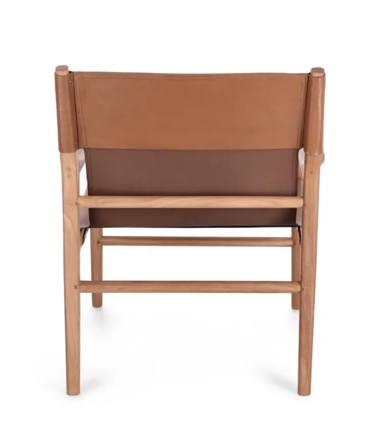 Poltrone E Chaise Longue>Bizzotto POLTRONA LOUNGE IN PELLE COGNAC - CAROLINE
