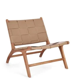 Poltrone E Chaise Longue>Bizzotto POLTRONA LOUNGE IN PELLE TORTORA - JOANNA