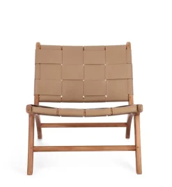 Poltrone E Chaise Longue>Bizzotto POLTRONA LOUNGE IN PELLE TORTORA - JOANNA