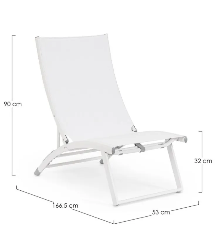 Lettini, Sdraio E Chaise Longue>Bizzotto POLTRONA LOUNGE RECLINABILE BIANCA - TAYLOR